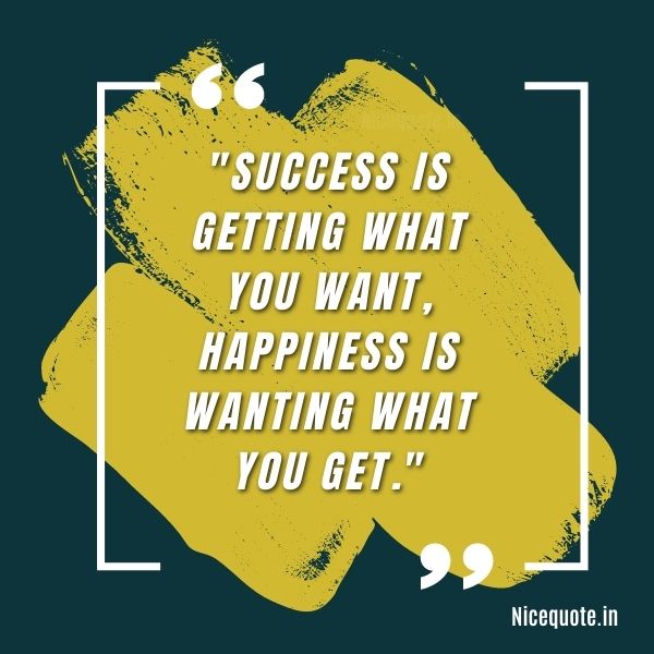 motivational quotes for success and happiness, Success is getting what you want, happiness is wanting what you get.