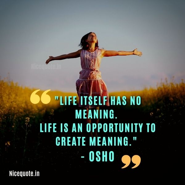 good morning positive quotes, 39. "Life has itself has no meaning. Life is an opportunity to create meaning." - Osho